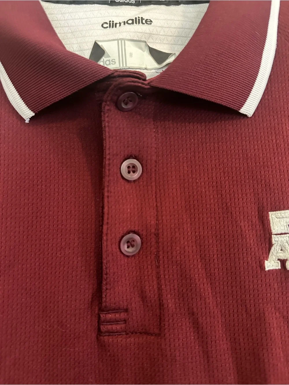 adidas Maroon Polo with White Trim EUC